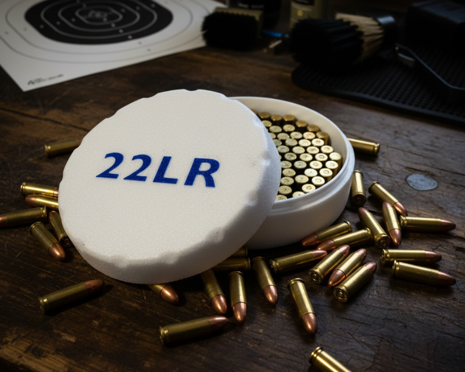 .22 LR Ammo Container with Ammunition