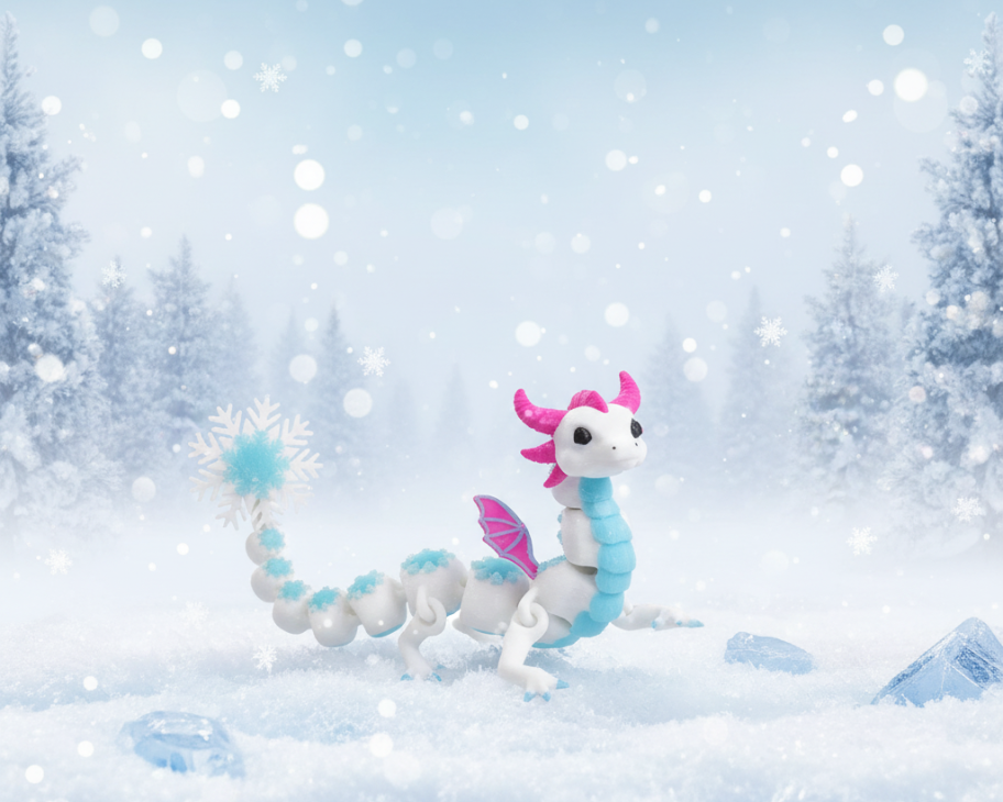 Snow Dragon Winter Scene